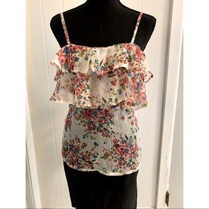 Romantic 579 Beige Floral Camisole Top size XS